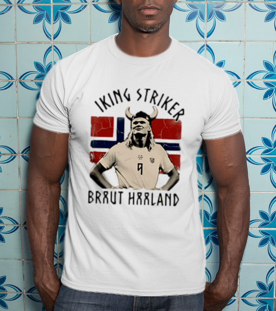 Braut Haaland Viking Striker Norway Flag T-Shirt