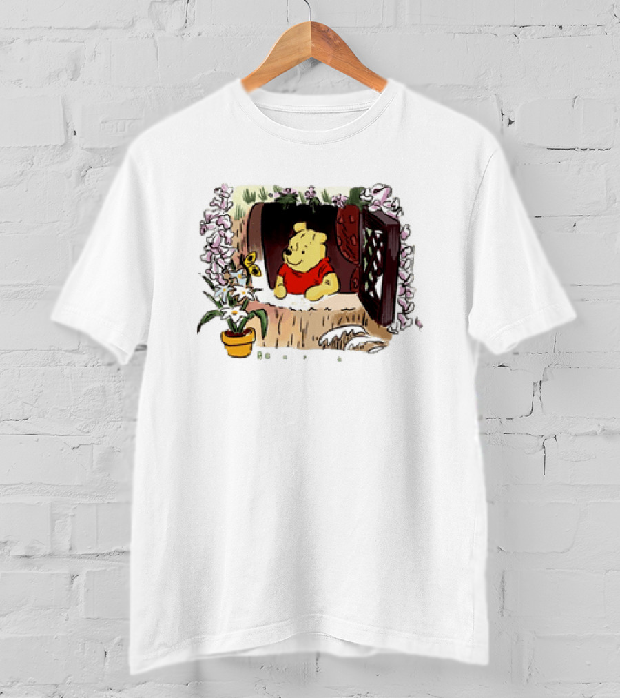 Winnie The Pooh Breathe It's A New Day Inspirational Morning Window Scene T-Shirt