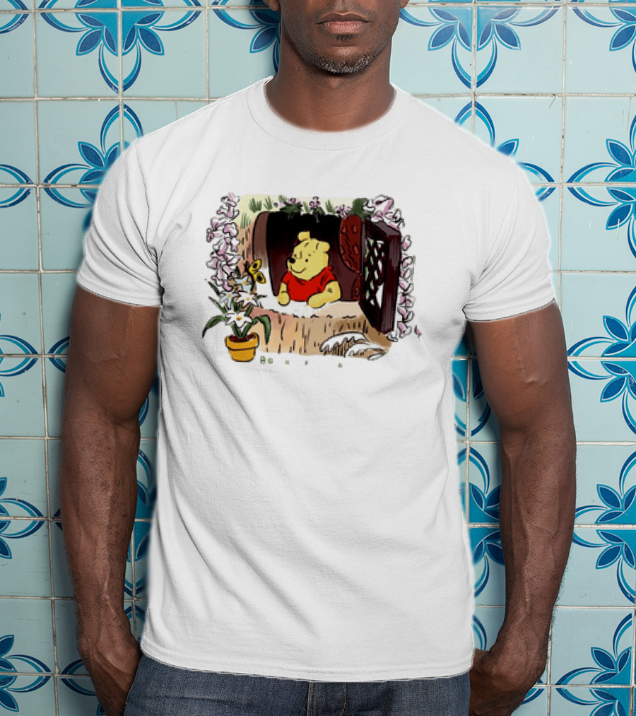 Winnie The Pooh Breathe It's A New Day Inspirational Morning Window Scene T-Shirt