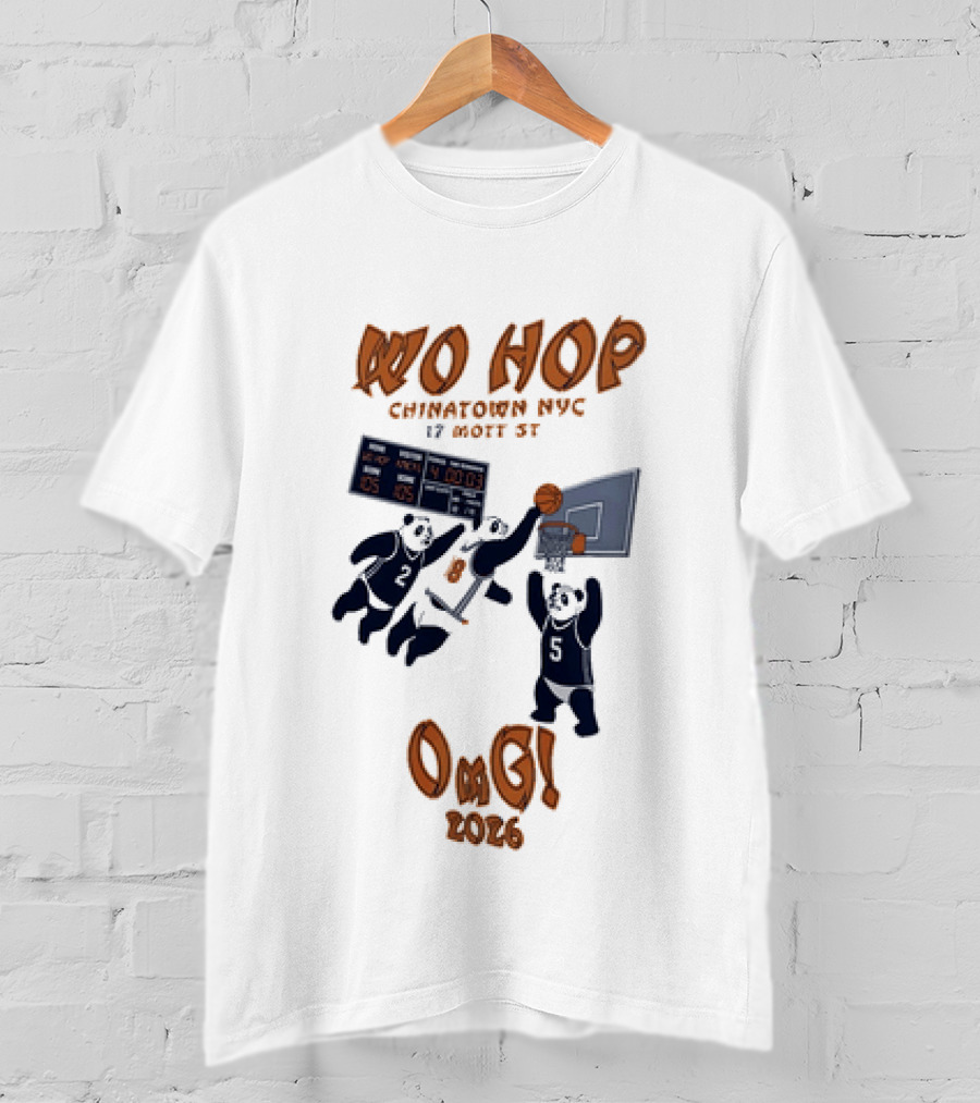 Wo Hop Chinatown NYC 17 Mott St Basketball Pandas Knicks 2026 OMG T-Shirt