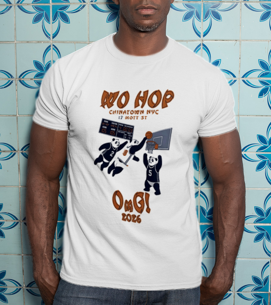 Wo Hop Chinatown NYC 17 Mott St Basketball Pandas Knicks 2026 OMG T-Shirt