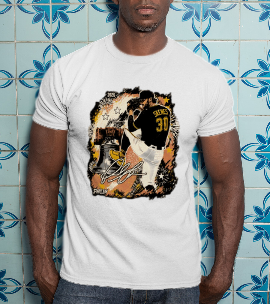 Pittsburgh Pirates Paul Skenes 30 MLB Players All Star Philly Collaboration Liberty Bell Fireworks T-Shirt