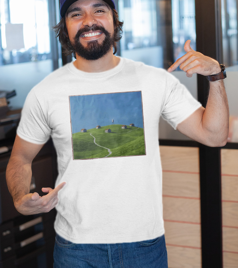 I Would Rather Be Here Btw Backrooms Level 94 Green Hills And Houses T-Shirt