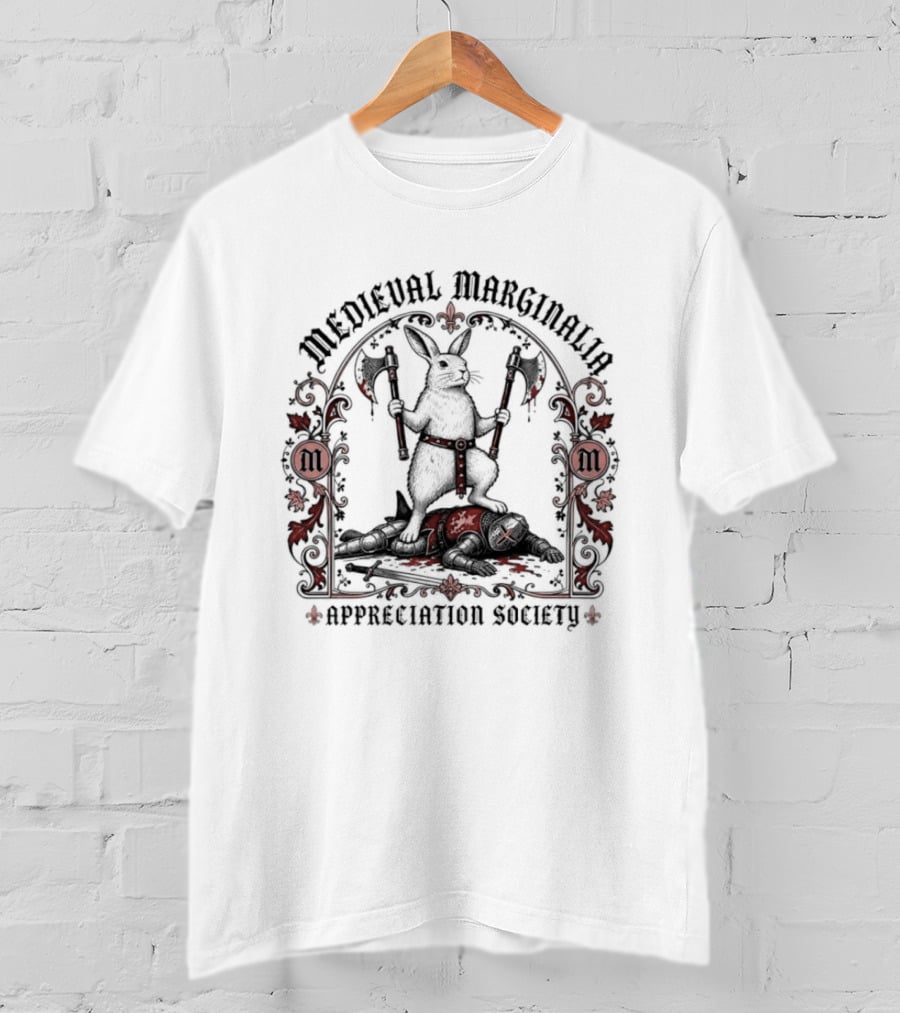 Medieval Marginalia Appreciation Society Killer Rabbit Knight T-Shirt
