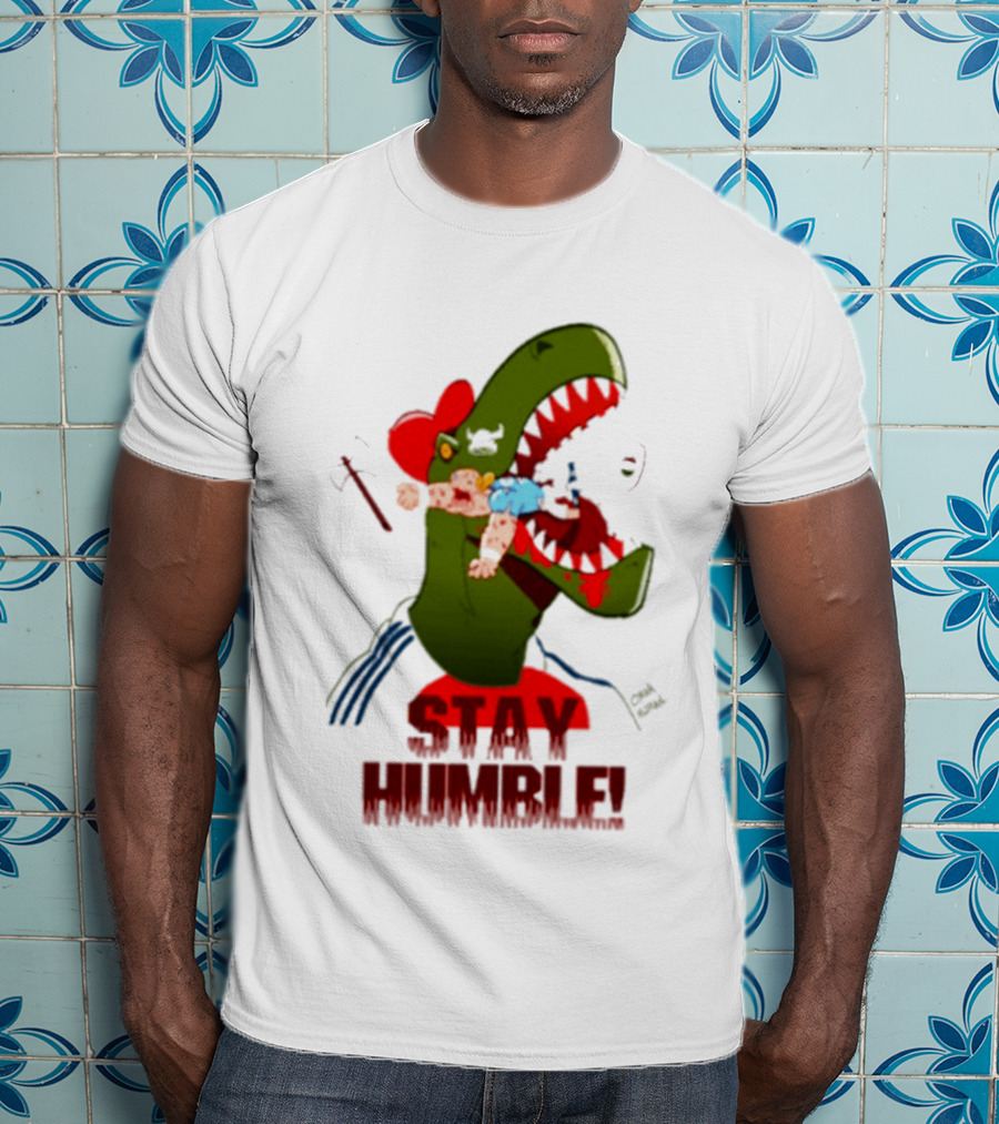 Stay Humble Rex Eating Person Dinosaur T-Shirt