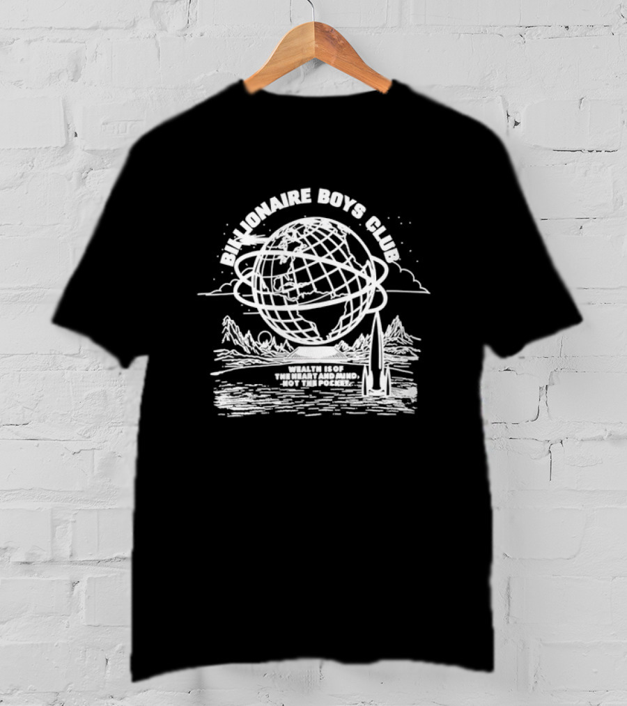 Billionaire Boys Club Earth Orbit Rocket Wealth Heart Mind Not Pocket T-Shirt