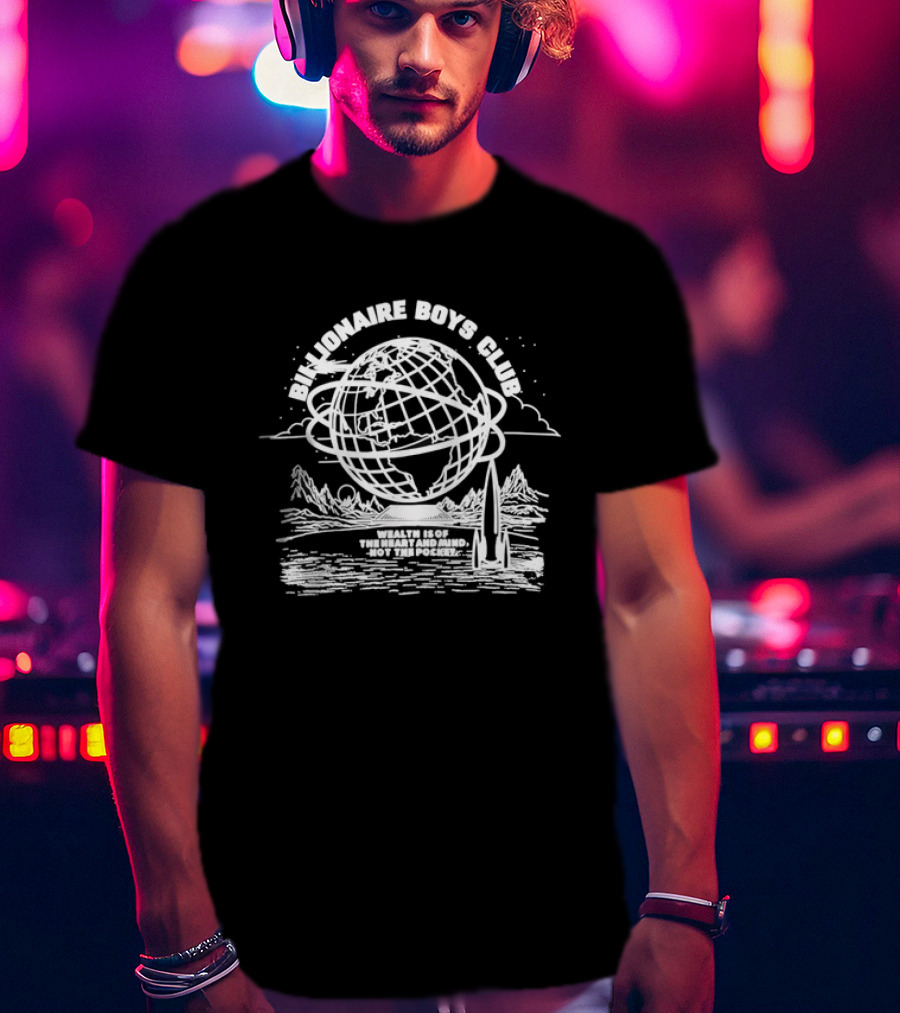 Billionaire Boys Club Earth Orbit Rocket Wealth Heart Mind Not Pocket T-Shirt
