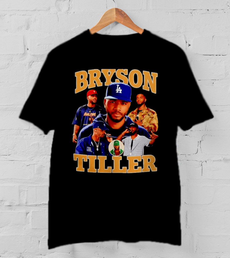 Bryson Tiller Collage With LA Cap And Multiple Outfits T-Shirt