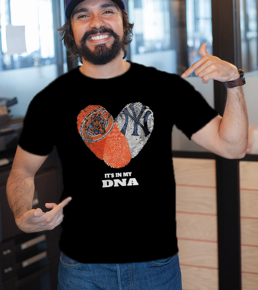 It's In My DNA New York Yankees Baseball Fingerprint Heart T-Shirt