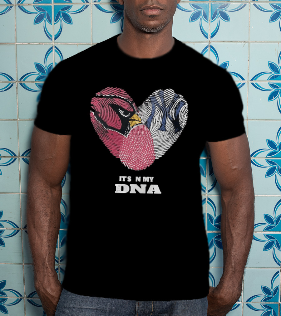 Cardinals Yankees It's In My DNA Fingerprint Heart Fan T-Shirt