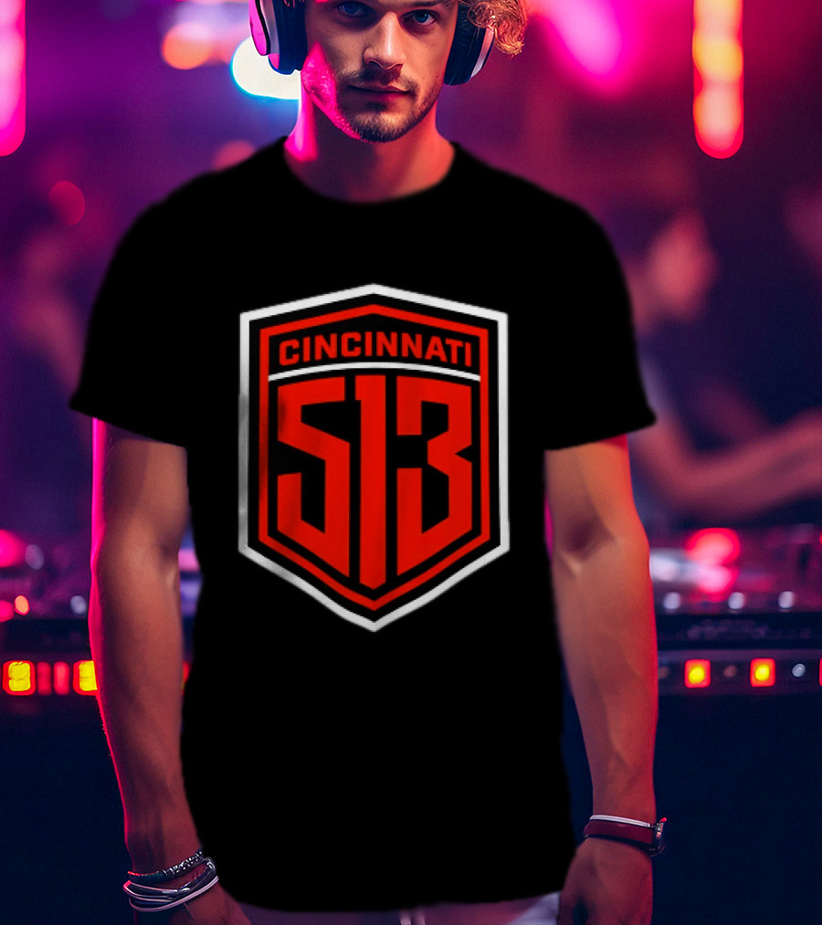 Cincinnati 513 Ohio Shield Area Code T-Shirt