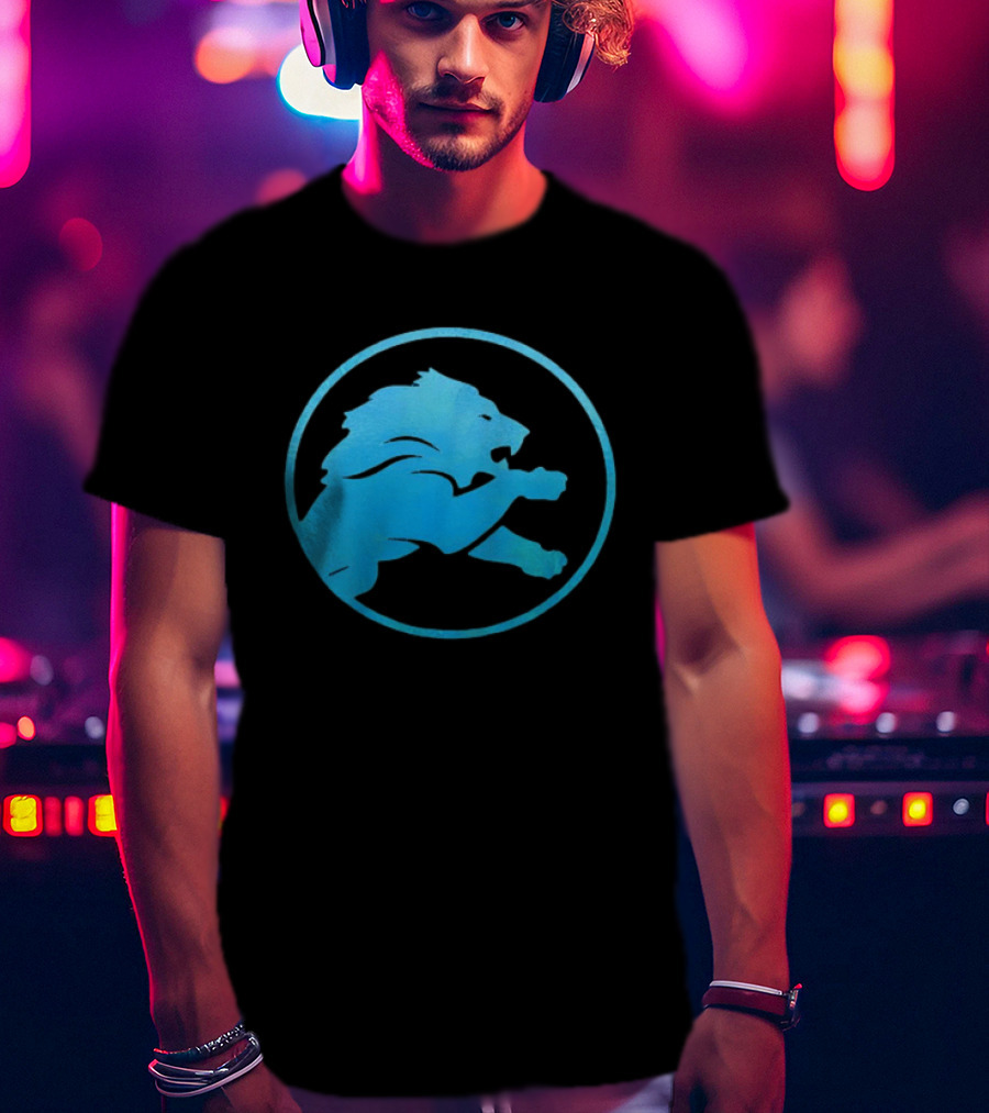 Detroit Lions Roaring Blue Iconic Circle T-Shirt