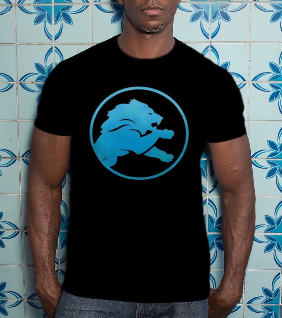 Detroit Lions Roaring Blue Iconic Circle T-Shirt