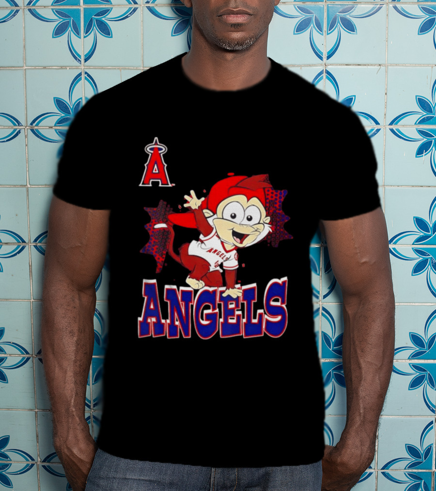LAA Angels Rally Monkey Waving Hand Classic Sports Fan T-Shirt