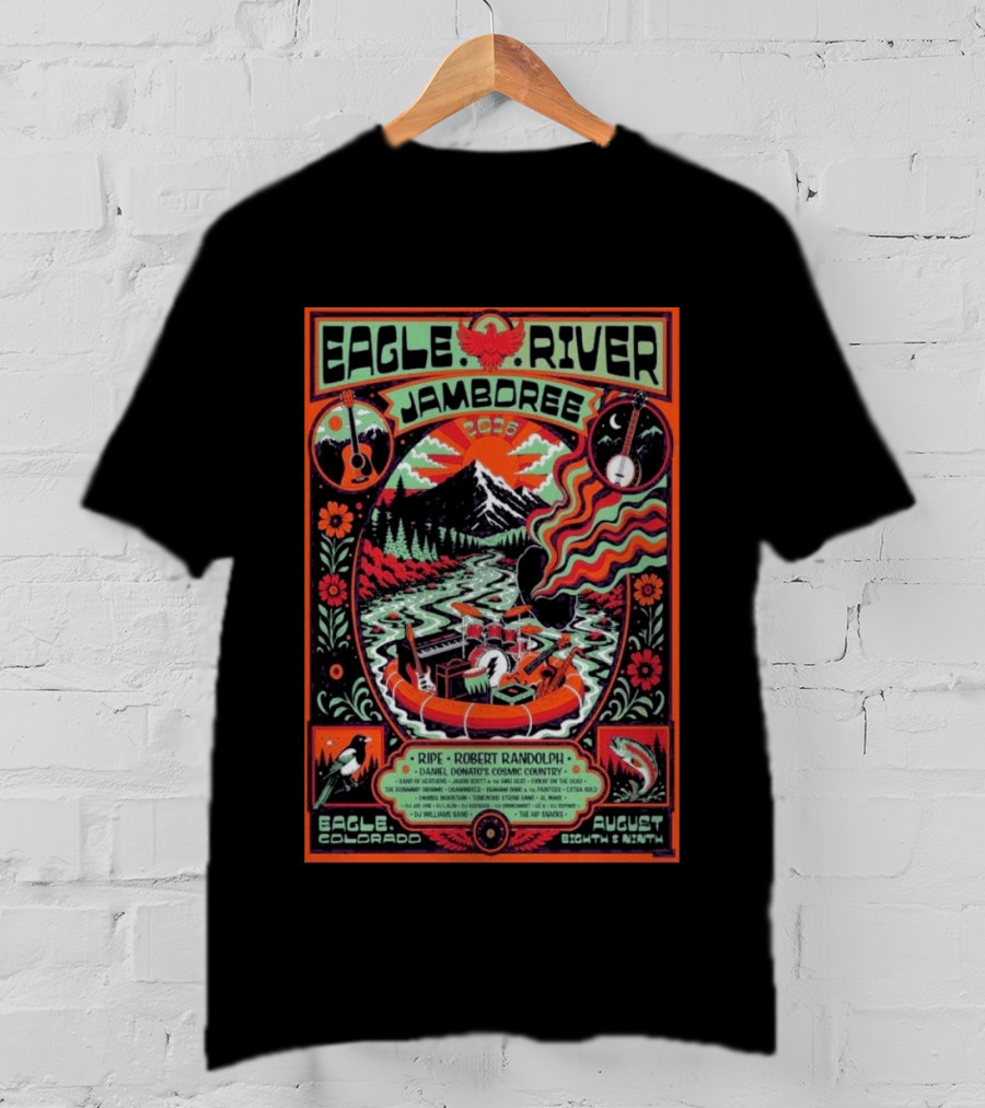 Eagle River Jamboree 2026 In Eagle Colorado August 8th And 9th Featuring Ripe Robert Randolph And Daniel Donato's Cosmic Country T-Shirt