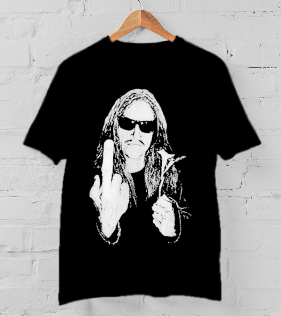 Lemmy Kilmister Middle Finger Flower Motorhead T-Shirt