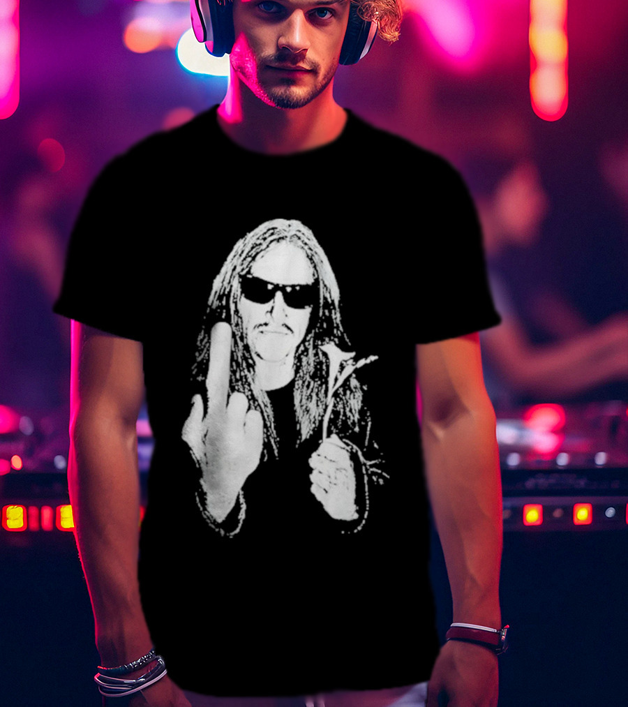 Lemmy Kilmister Middle Finger Flower Motorhead T-Shirt