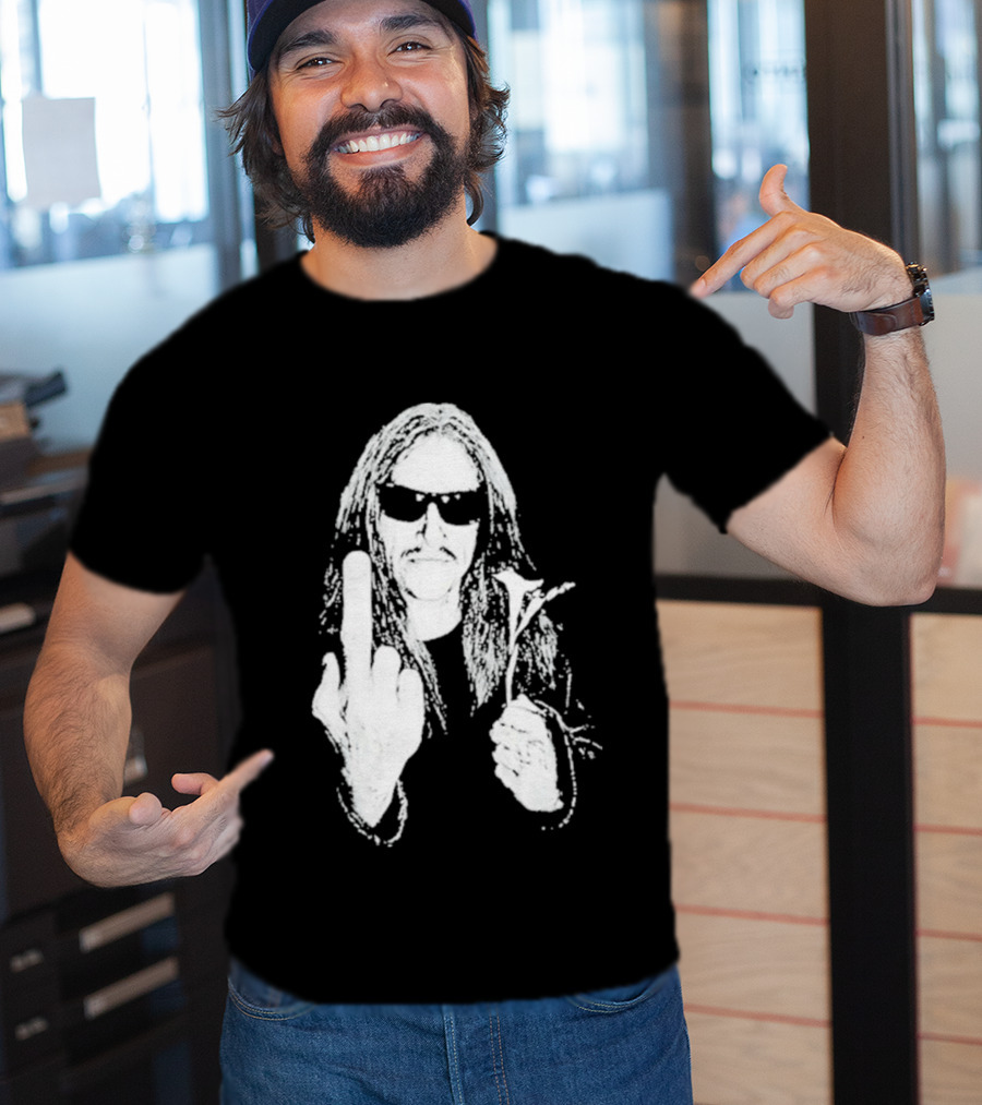 Lemmy Kilmister Middle Finger Flower Motorhead T-Shirt