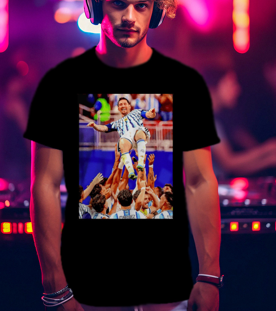 Lionel Messi Argentina Victory Celebration Team Lift T-Shirt