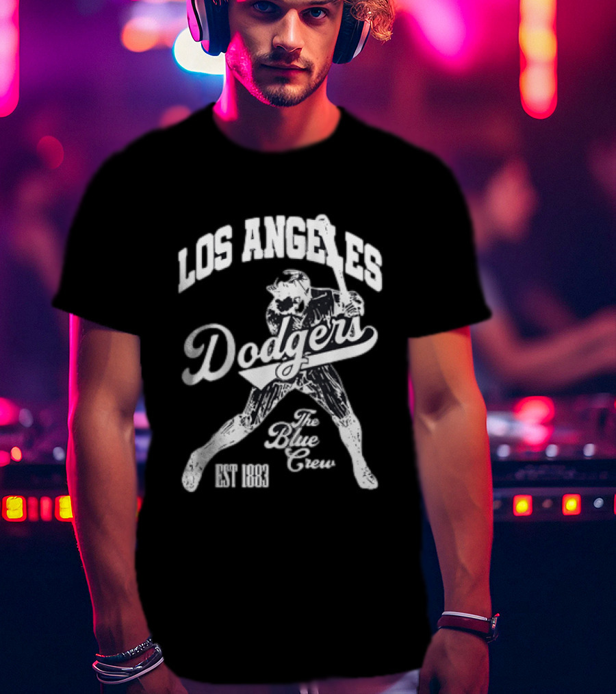 Los Angeles Dodgers The Blue Crew Est 1883 Baseball Player T-Shirt