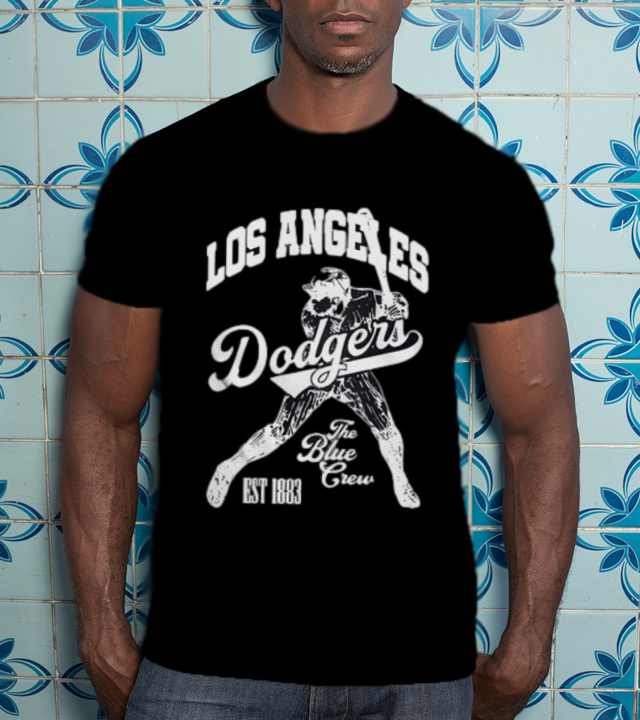 Los Angeles Dodgers The Blue Crew Est 1883 Baseball Player T-Shirt