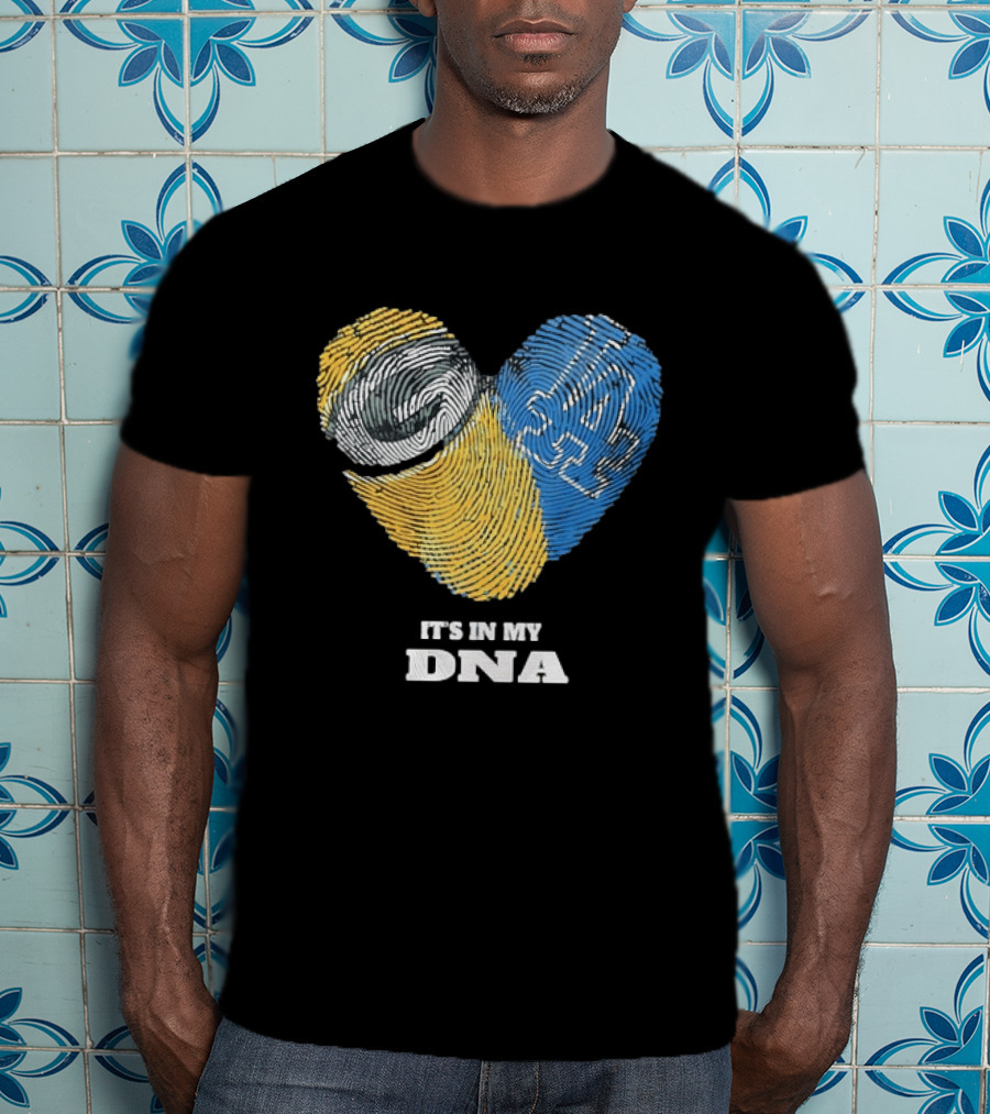 Green Bay Packers Los Angeles Dodgers It's In My DNA Fingerprint Heart T-Shirt