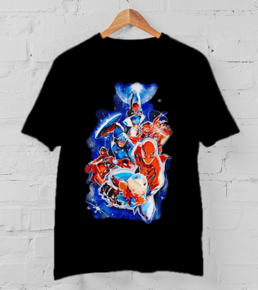 Marvel Captain America Spider Man Doctor Strange Avengers Team Mashup T-Shirt
