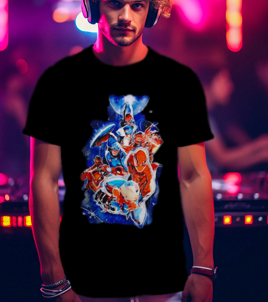 Marvel Captain America Spider Man Doctor Strange Avengers Team Mashup T-Shirt