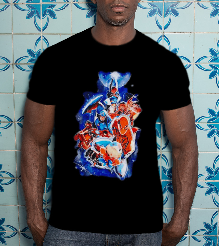Marvel Captain America Spider Man Doctor Strange Avengers Team Mashup T-Shirt