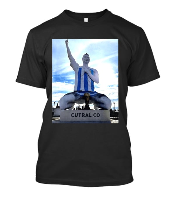 Messi Argentina Sculpture Cutral Co Legendary Statue Victory Celebration T-Shirt