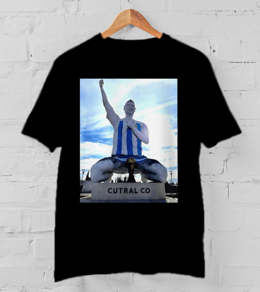 Messi Argentina Sculpture Cutral Co Legendary Statue Victory Celebration T-Shirt