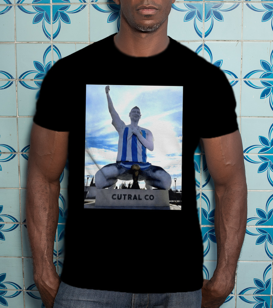 Messi Argentina Sculpture Cutral Co Legendary Statue Victory Celebration T-Shirt