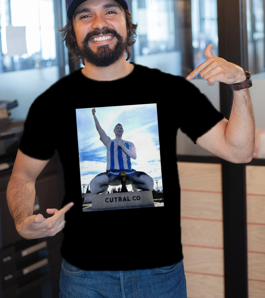Messi Argentina Sculpture Cutral Co Legendary Statue Victory Celebration T-Shirt