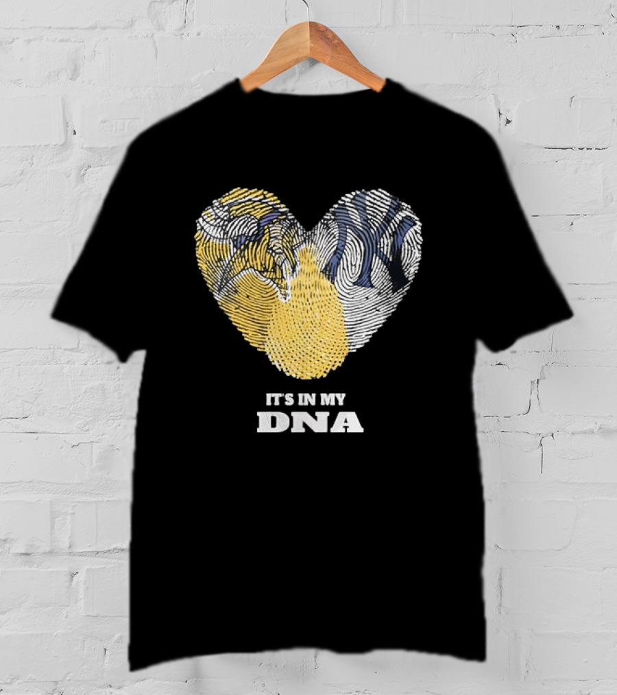 New York Yankees Heart It's In My DNA Fingerprint T-Shirt
