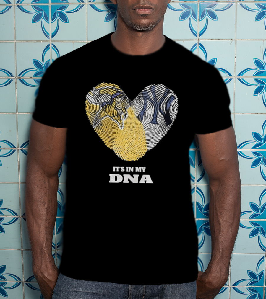 New York Yankees Heart It's In My DNA Fingerprint T-Shirt