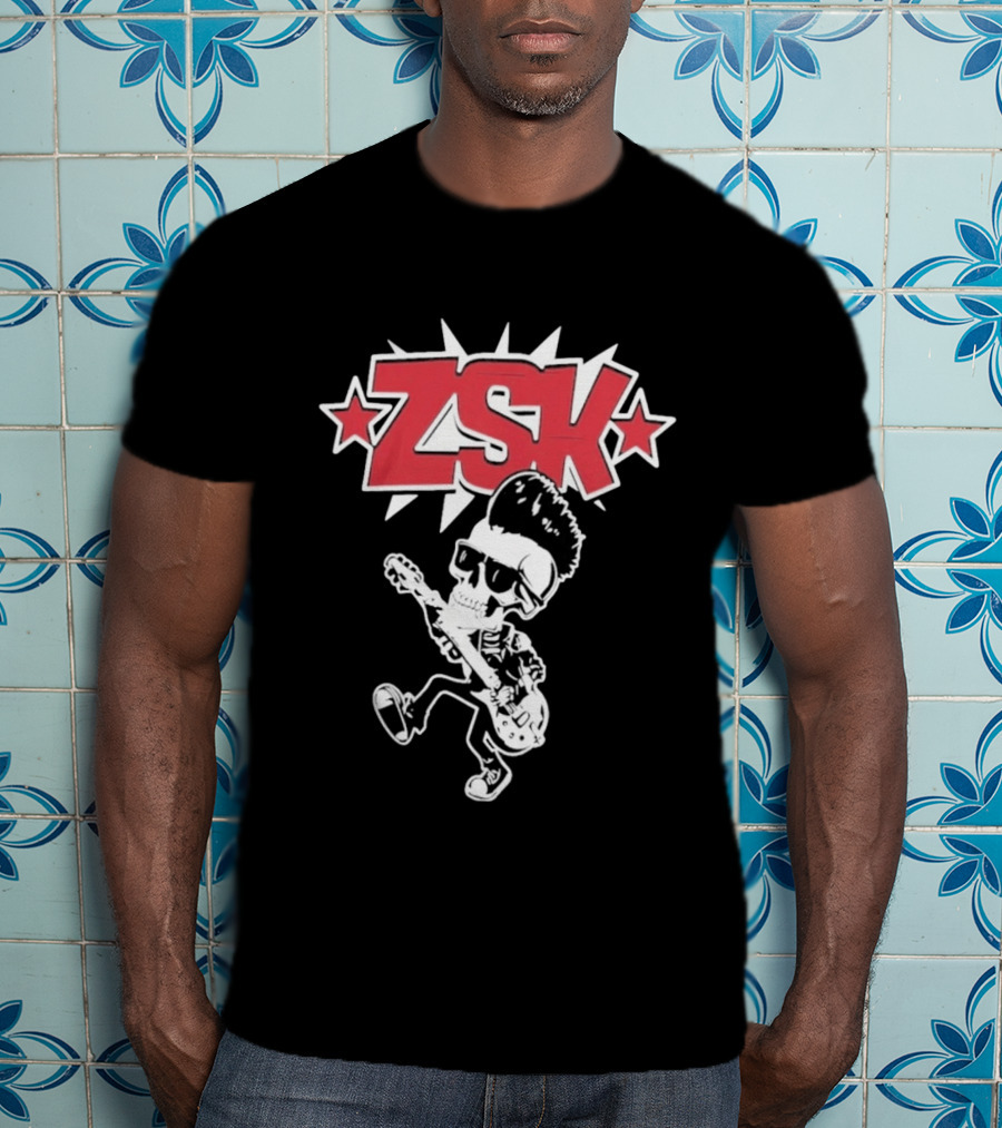 ZSK Die Sind Okay Tour Skeleton Guitar Punk Rock T-Shirt