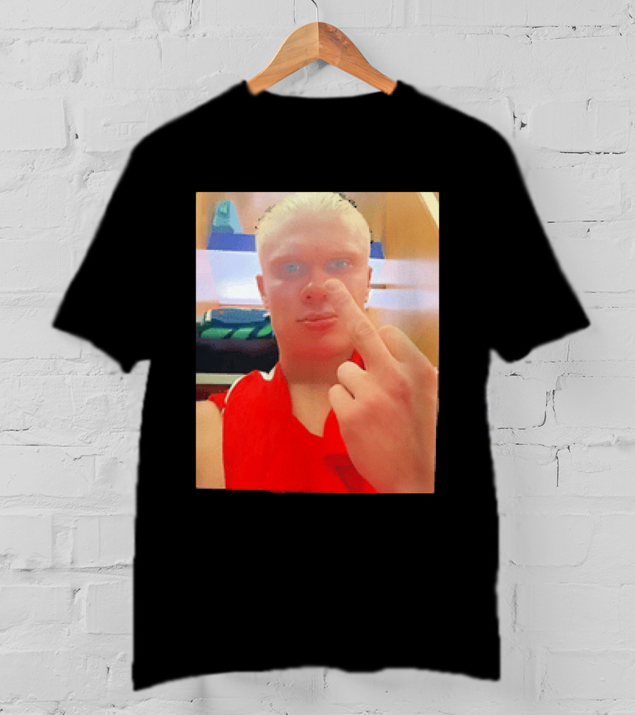 Norway Erling Haaland Middle Finger Selfie T-Shirt
