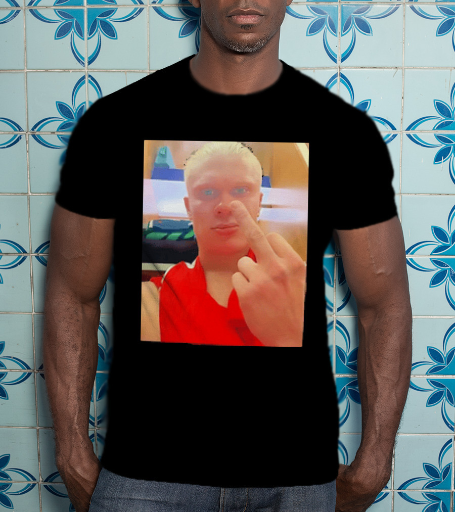 Norway Erling Haaland Middle Finger Selfie T-Shirt