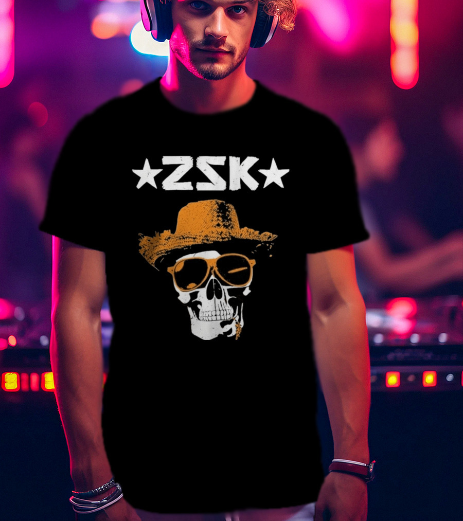 ZSK Skull Hat Sunglasses Iconic Summer Vibe T-Shirt