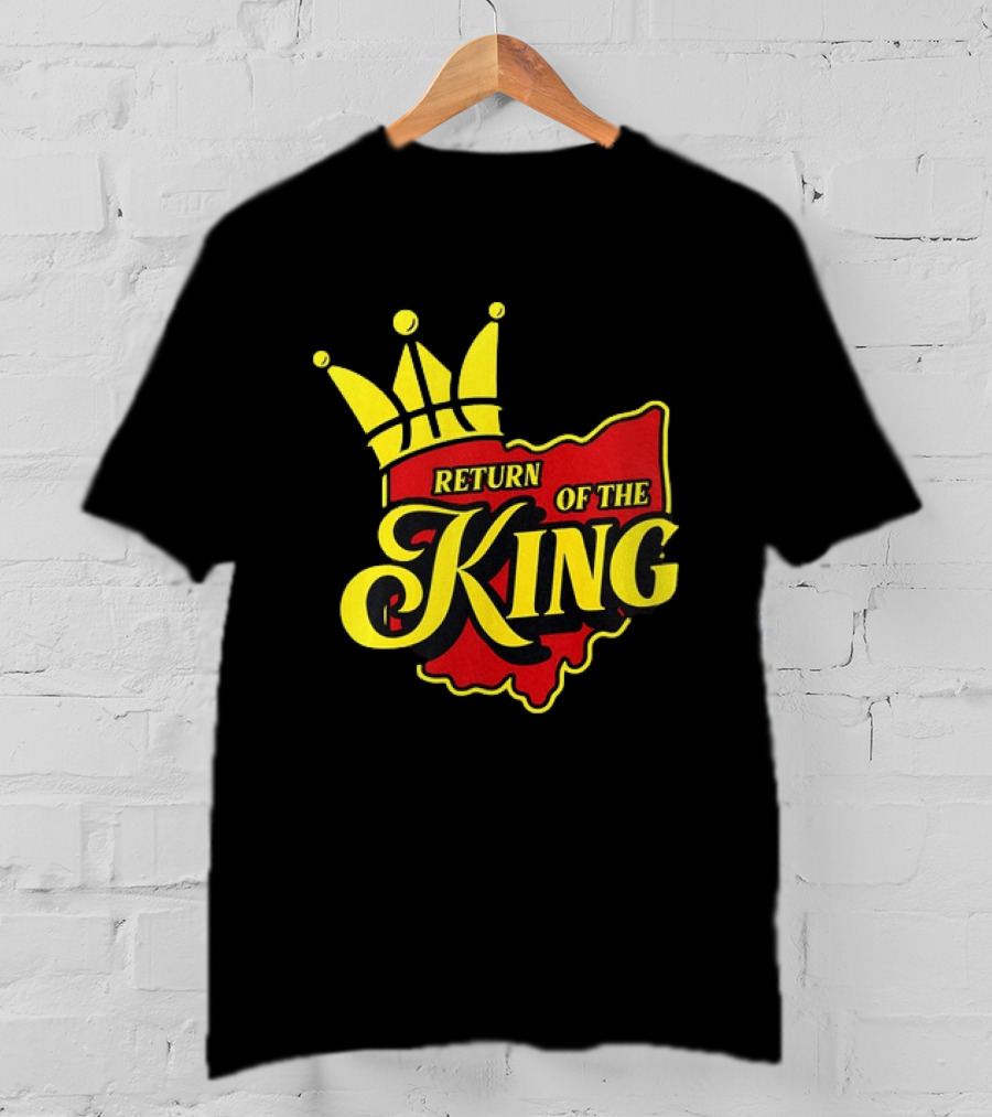 Return Of The King LeBron James Cleveland Cavaliers Basketball Crown Ohio Map T-Shirt