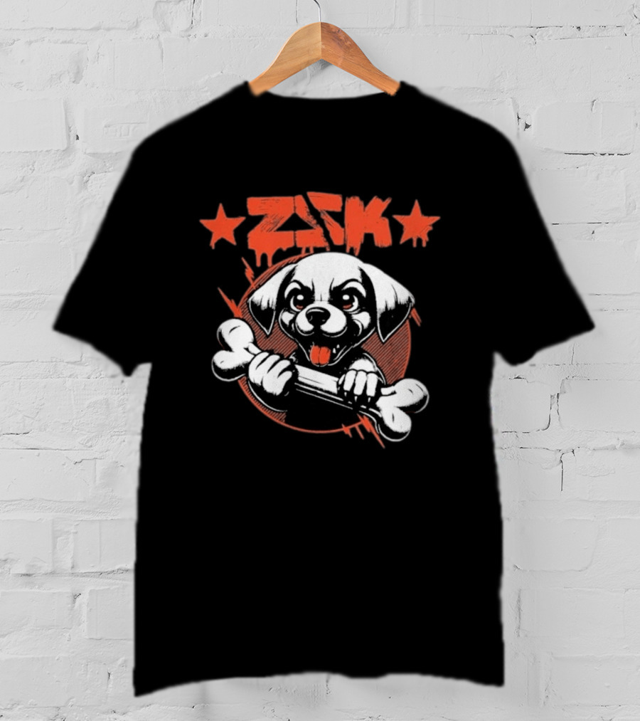 ZSK Welpe Dog Holding Bone With Stars T-Shirt