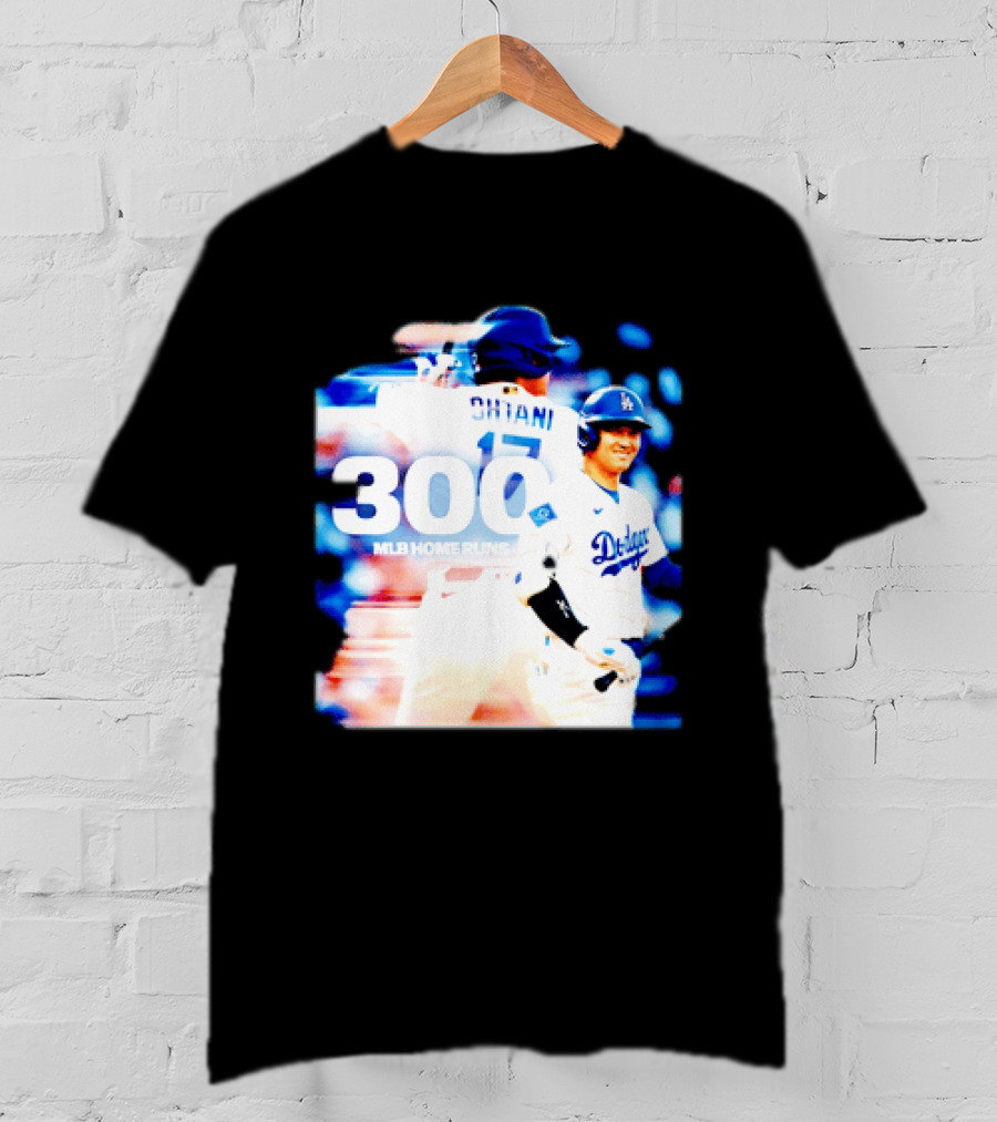 Shohei Ohtani 300 MLB Home Runs Los Angeles Dodgers Milestone Celebration T-Shirt
