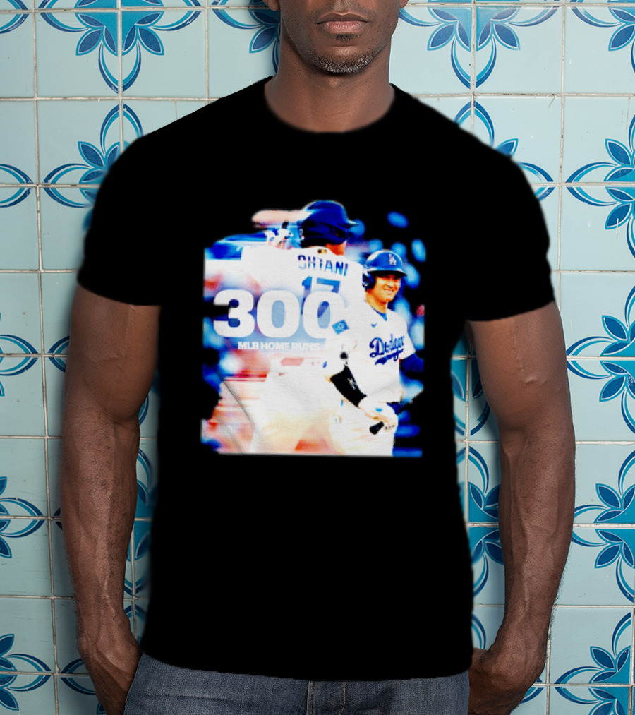 Shohei Ohtani 300 MLB Home Runs Los Angeles Dodgers Milestone Celebration T-Shirt