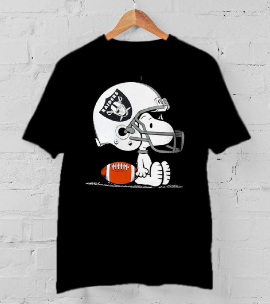Snoopy Las Vegas Raiders Football Helmet Collaboration Peanuts NFL T-Shirt