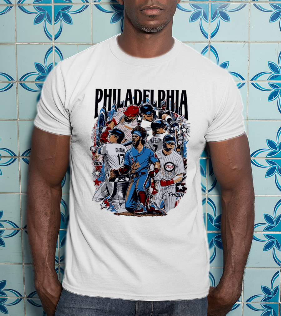 Philadelphia MLB Players All Star 2026 Bryce Harper Tatis Jr Ohtani Philly Sports T-Shirt