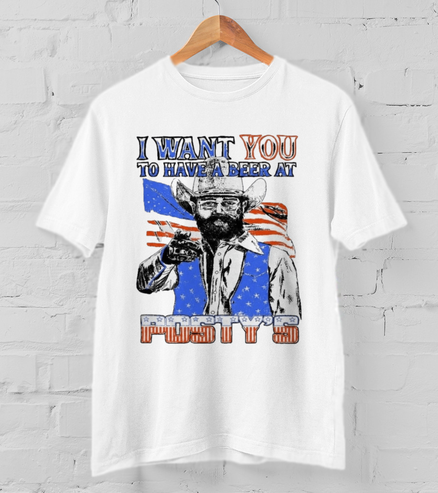 I Want You To Have A Beer At Posty's Patriotic Cowboy T-Shirt