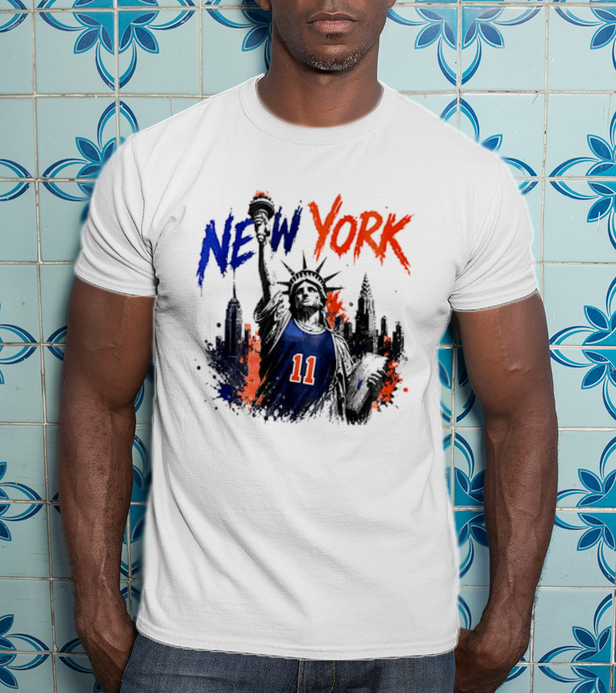 New York Statue Of Liberty Knicks Jersey City Skyline 11 T-Shirt