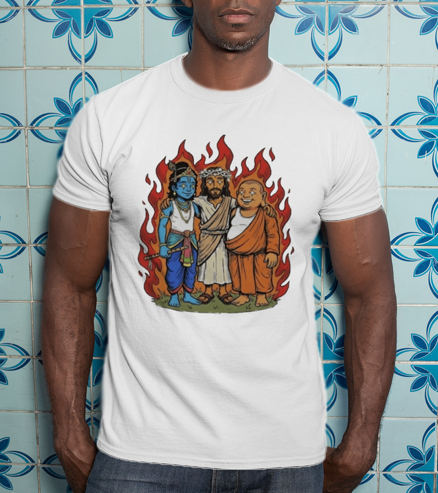 You Cannot Treat People Like Garbage Krishna Jesus Buddha Friendship T-Shirt