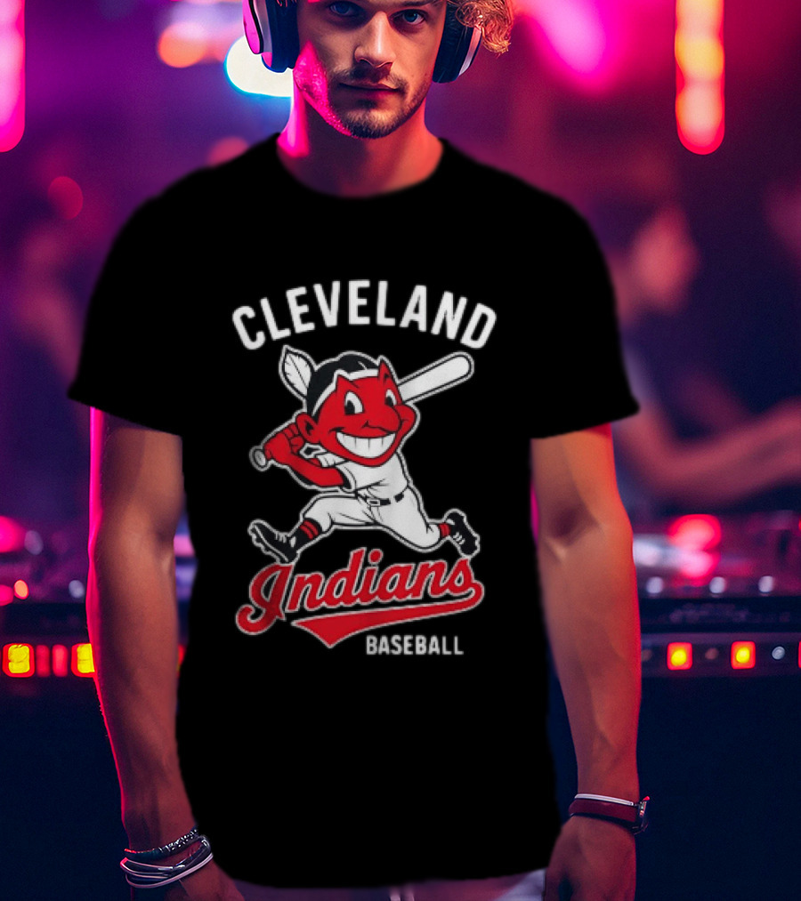 Cleveland Indians Baseball Chief Wahoo Cartoon Batter T-Shirt