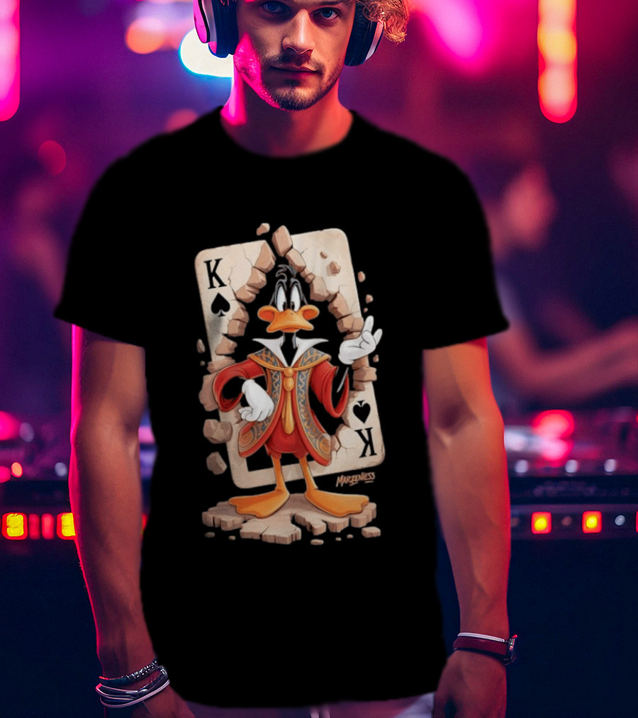 Daffy Duck King Of Spades K Playing Card Mazeness T-Shirt